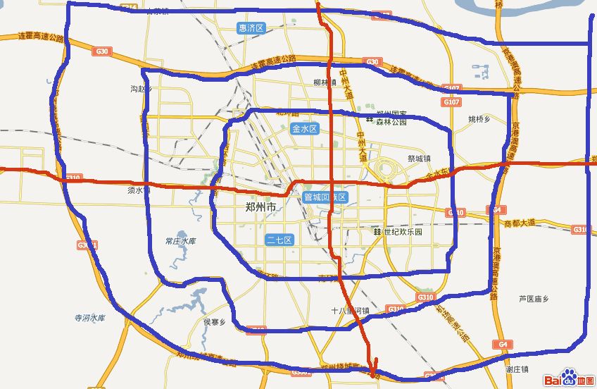 郑州市区最新交通导览图